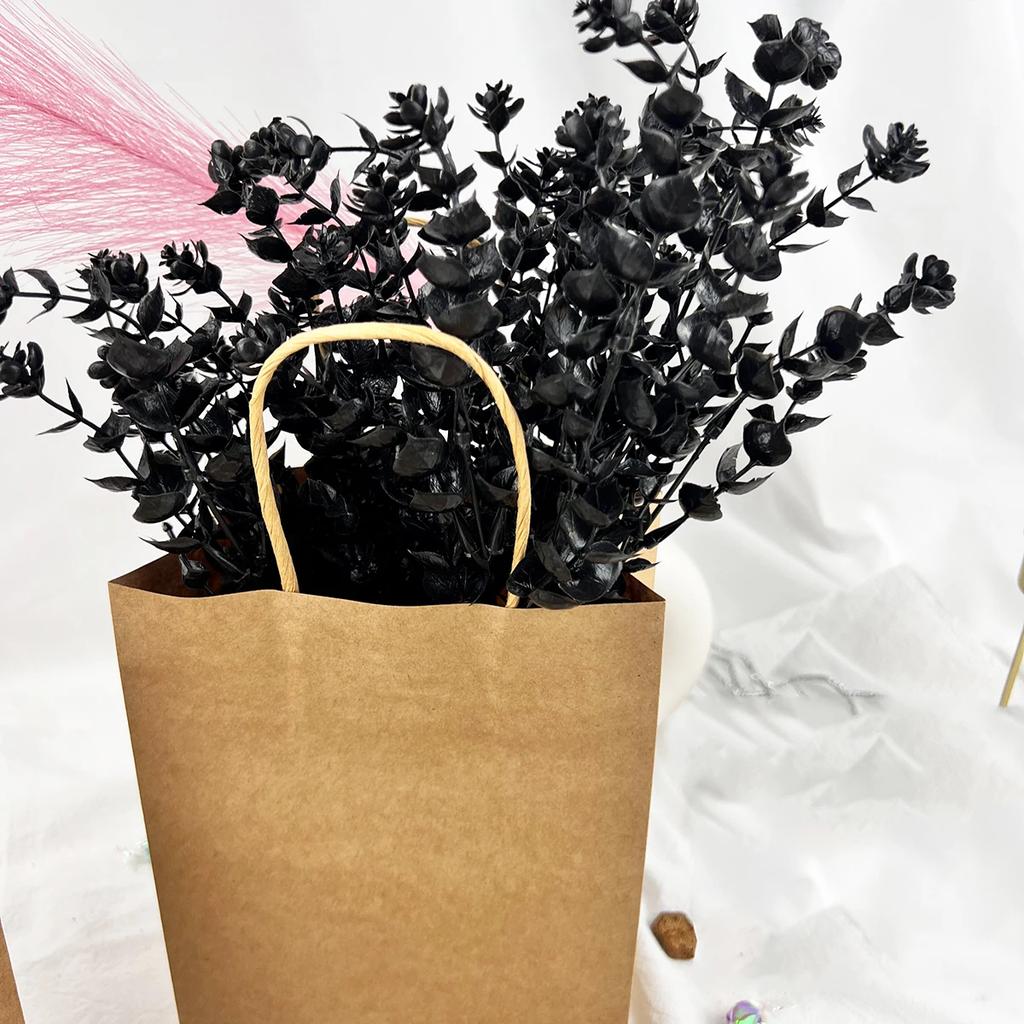 10pcs- Handbag Kraft Paper Packing Bag Takeaway Kraft Paper Bag