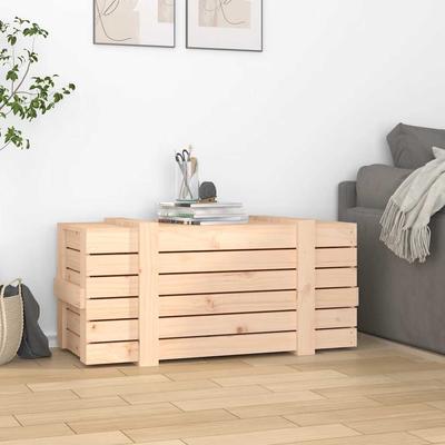 Storage Chest 91 X 40.5 X 42 Cm Solid Pine Wood