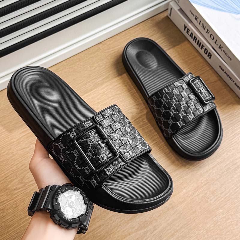 Herren Pantoffeln Sommer Outdoor Strand Pantoffeln Verstellbarer Riemen Weiche Dicke Sohle Rutschfest Lässig Herren Haus Duschschuhe