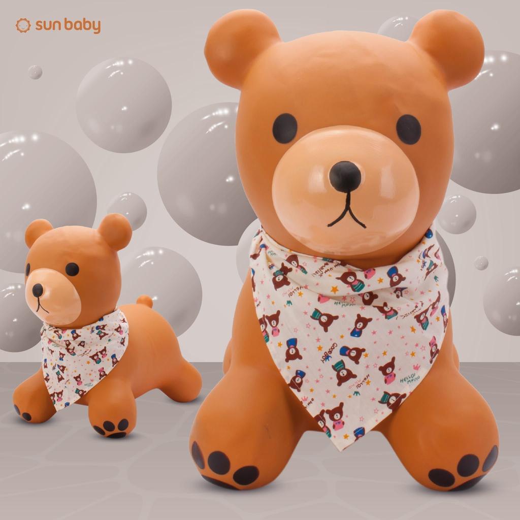 Skoczek Dla Dzieci Do Skakania Z Pompką Teddy Brązowy Z Bandaną