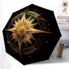1pcCompass Star Automatic Folding Umbrella with 8 Bones, Portable 3-Fold Collapsible Compact Design On-the-Go Essential, Casual Outdoor Acce