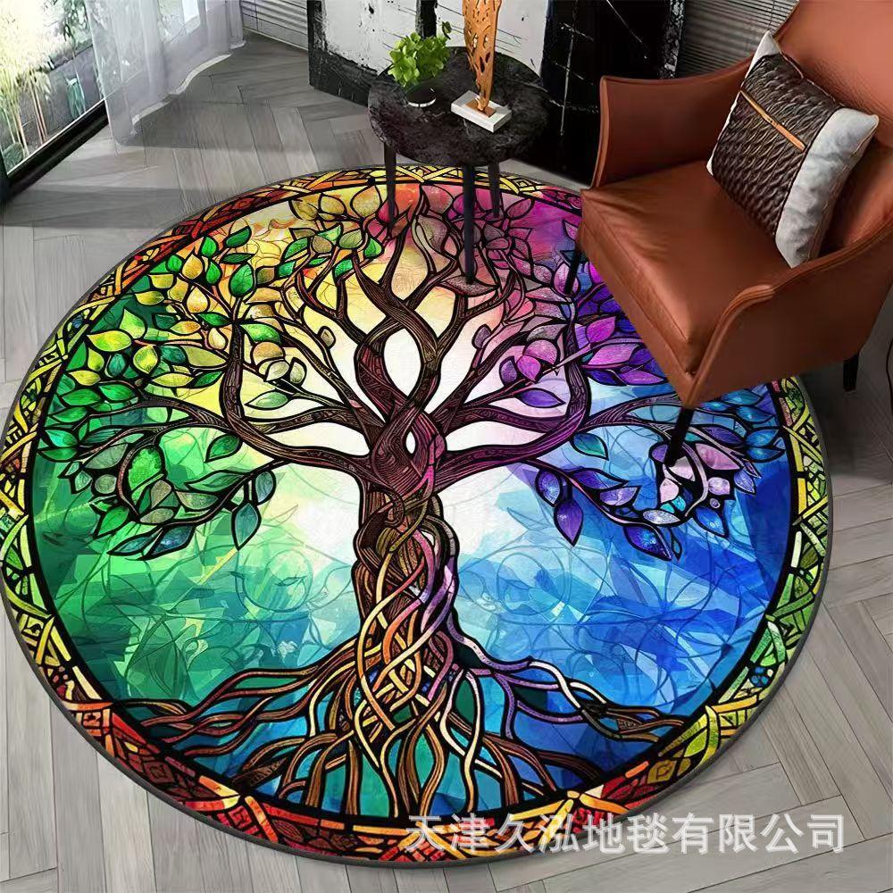 Circular Carpet Living Room Sofa Bedroom Floor Mat Foyer Dirt Resistant and Easy To Maintain Door Mat