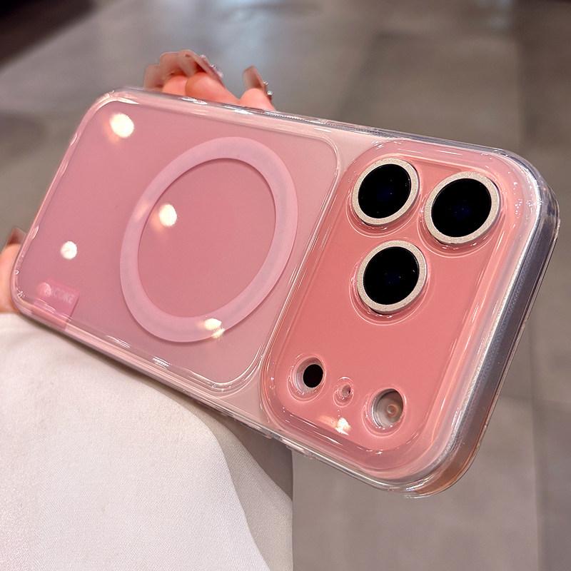 Candy Color for Magsafe Case for iPhone 17 16 15 14 Pro Max Wireless Charging Shockproof Lens Protection Cover with AI Button