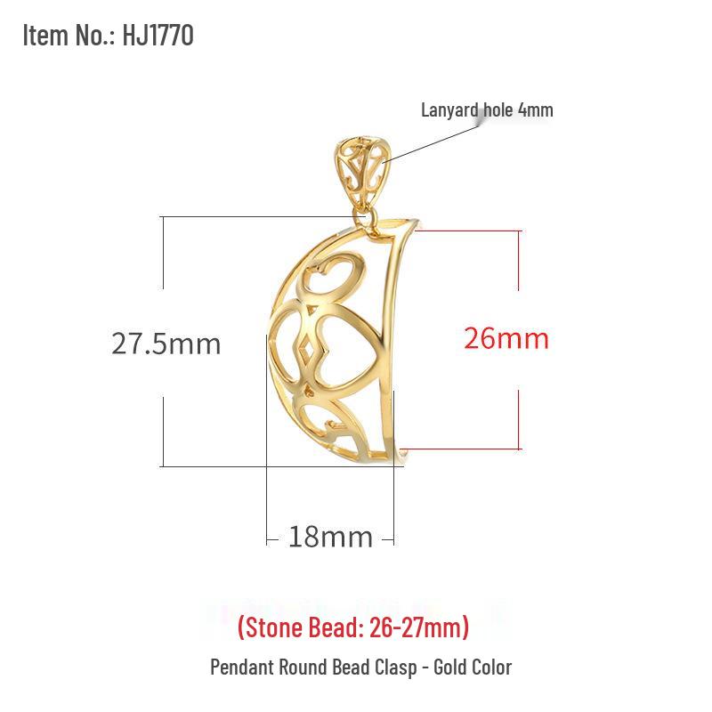 Gold-Plated Jade & Amber Clasp for DIY Pearl and Bead Necklaces