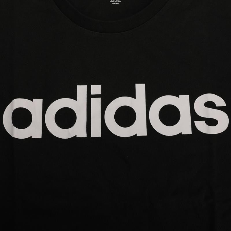 adidas T-shirt da uomo con stampa logo americano retrò, traspirante, nera EI4713