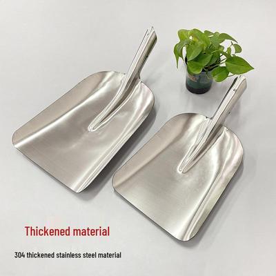 Large 304 Stainless Steel Coal Shovel with Flat Head for Farming and Outdoor Cleaning