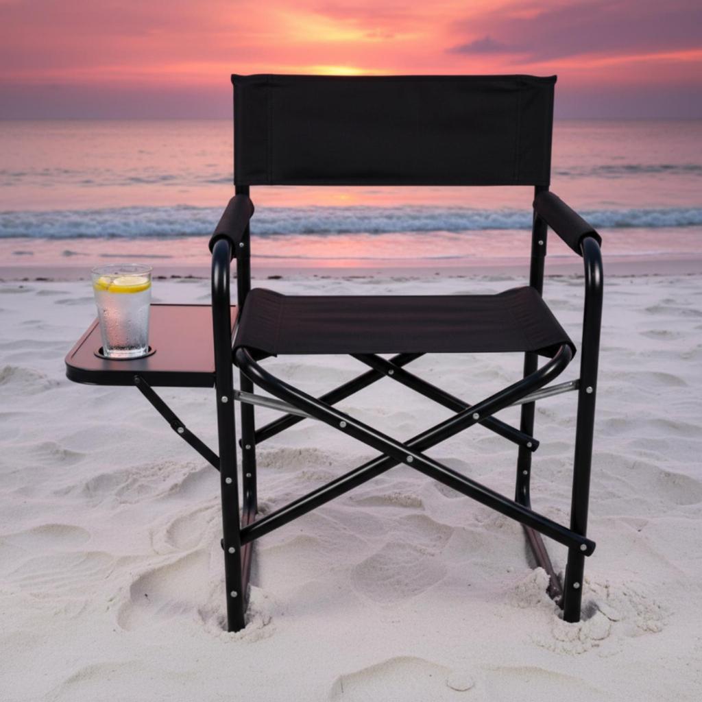 Folding Camping Chair with Side Table Leisure Furniture Sturdy