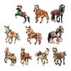 Christmas Horse Ornaments 2D Acrylic Vintage Horse Christmas Tree Hanging Decoration Western Theme Animal Ornaments for Xmas Tree Home Decor