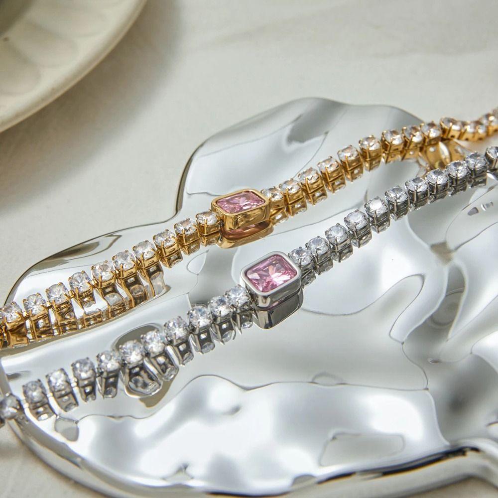 Waterproof Chic Charm Bangle Fashion Hand Chain Non-fading Cuban Bracelet  Hand Accessory