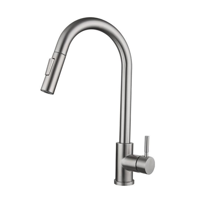 Grifo de Cocina Extraíble de Acero Inoxidable 304: Diseño Telescópico Giratorio Frío y Caliente