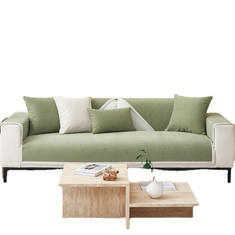 Sofa Cushion Chenille Modern Simple Jacquard Sofa Cushion Four Seasons Universal Non-Slip Leather Cover Cover Cloth