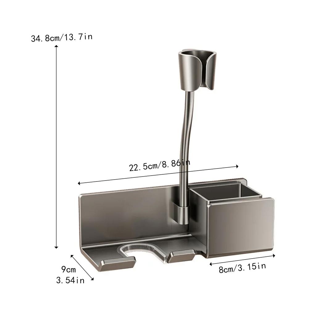 Hair Dryer Holder Wall Mounted, Dyson Hair Tool Organizer, Metal Self Adhesive Hair Blow Dryer Stand for Bathroom Accessories