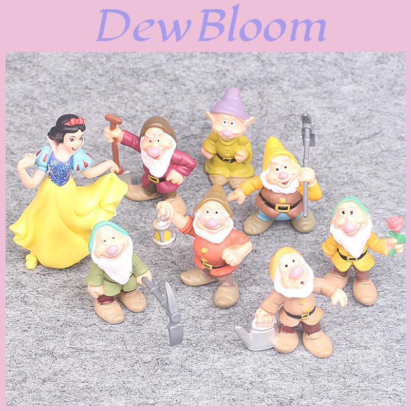 Delightful Set Of 8 Princess Snow White And Seven Dwarfs Action Figures For Kids