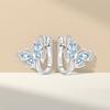 S925 Sterling Silver Blue Hollow Butterfly Earrings Hoop Earrings Women Jewelry Original Trendy Anniversary Gifts