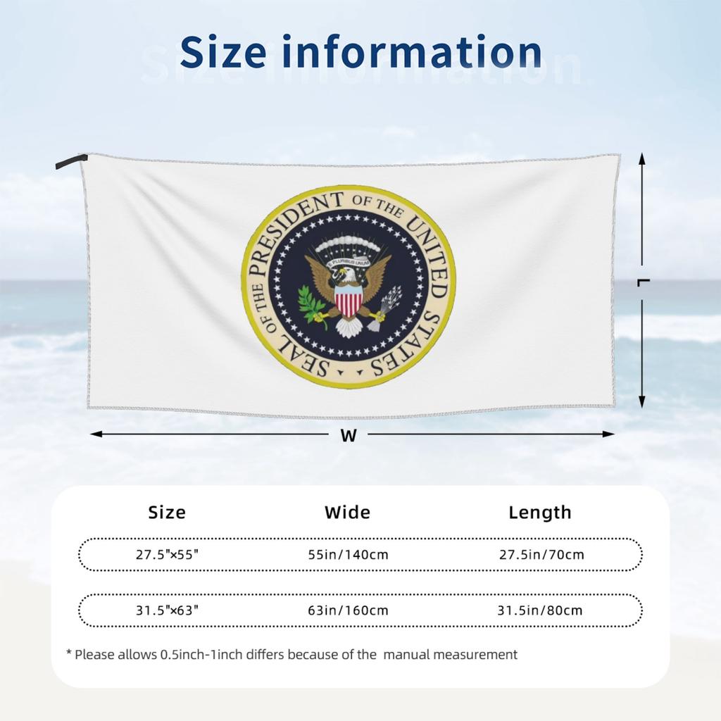 Seal Of The President Of The United States Beach Towel Soft Microfiber Quick Dry Absorbent Quick Towels For Yoga