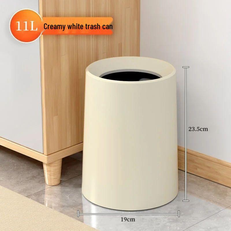 Luxury Pure Color Trash Can - Elegant, High-Capacity Waste Bin for Home, Office, Bedroom, Living Room