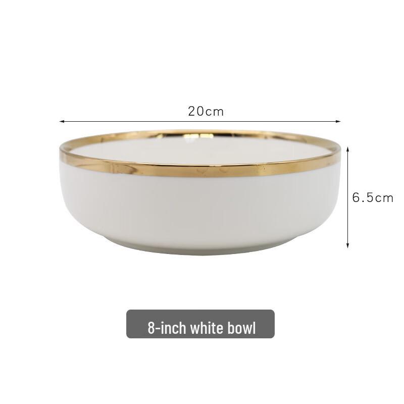 Абай Керамическая сервировочная миска в европейском стиле с золотым ободком