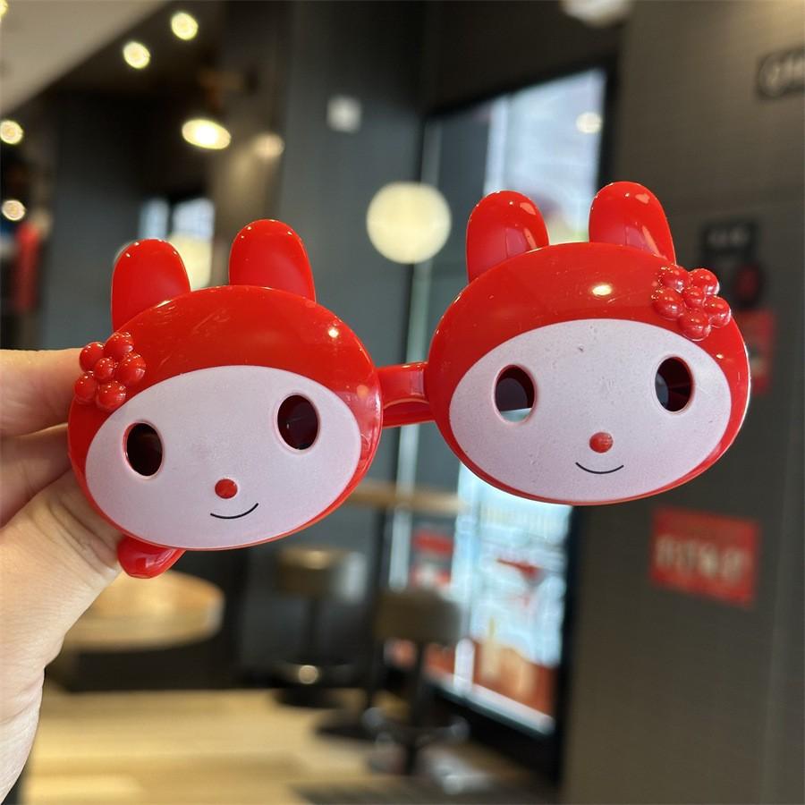 Bunny Flip-Top Children S Sunglasses Uv-Proof Sunglasses Cartoon Seaside Beach Sunshades красный