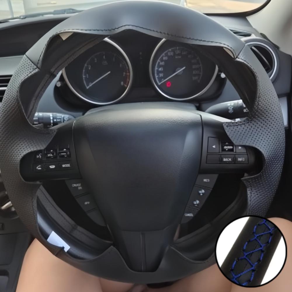 Car Accessories Hand Stitched Microfiber leather Steering Wheel Cover For Mazda 3 Axela 2008-2013 5 2011-2013 CX-7 2010-2016