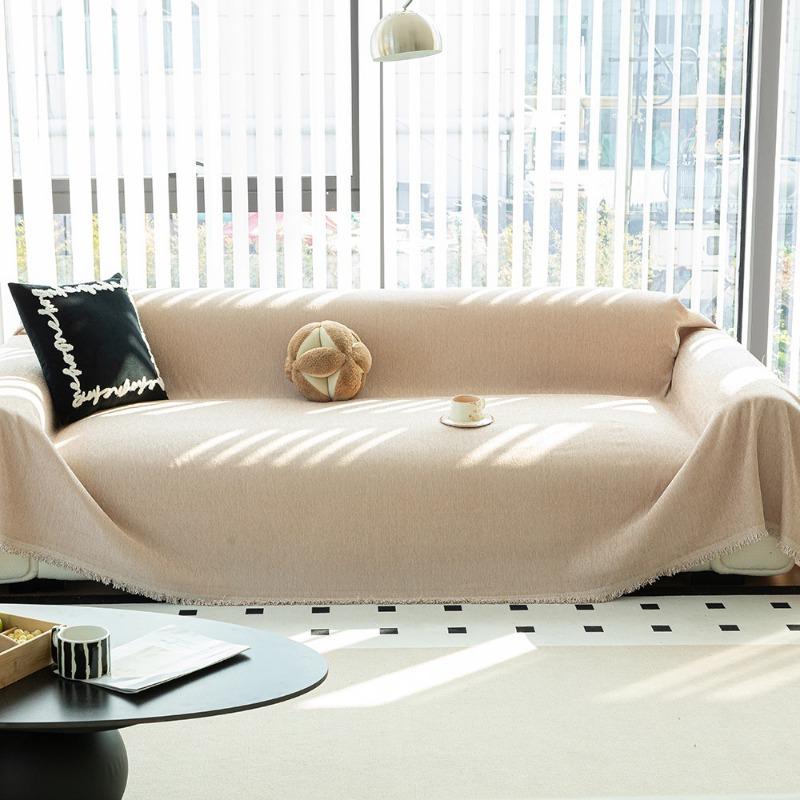 

Кремово-белый чехол на диван Neil, универсальный для всех сезонов, простое новое нескользящее диванное полотенце, цельный чехол 180*180