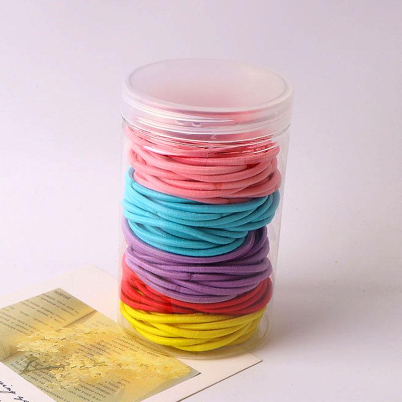 Korean Style High Elasticity Rubber Bands: 100-Piece Pack for Simple, Versatile High Ponytails—No Hair Damage.