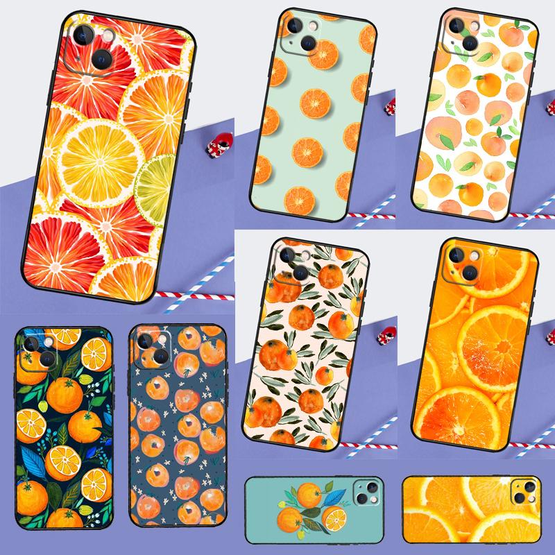 Summer Fruit Orange Phone Case For iPhone 16 Pro Max 13 12 Mini 11 14 Pro Max XR 16 Plus 16e 15 Pro Back Cover