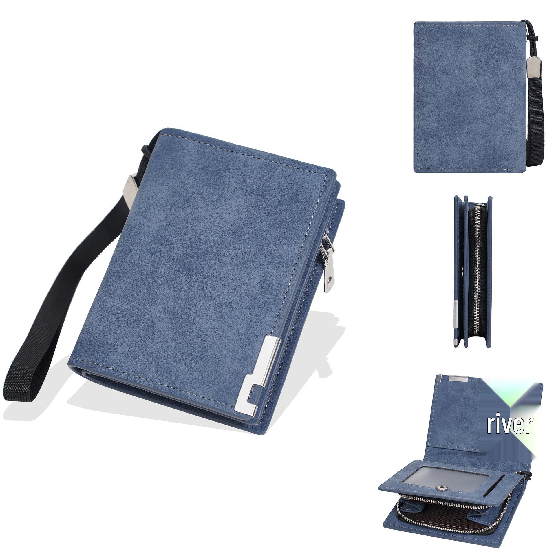 Мужской длинный кошелек Baellerry — высококачественный, с несколькими отделениями для карт, вместительный клатч. синий