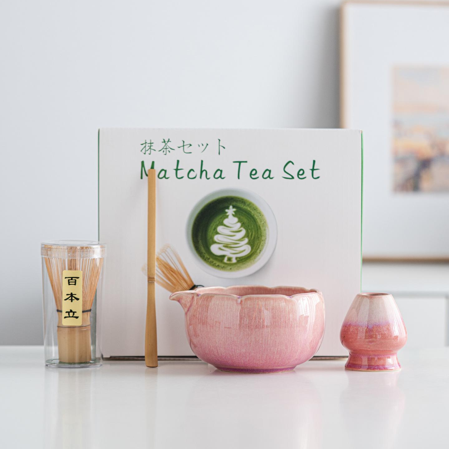 

4/8PCS Japanese Matcha Tea Set with Bamboo Whisk Holder Matcha Brush Teaspoon for Tea Lovers Tea-Making Tools Ceremony Gift