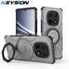KEYSION Shockproof Magnetic Case for Redmi Note 15 Pro 4G 5G Upright Live Metal Ring Stand Phone Cover for Redmi Note 15 Pro+ 5G