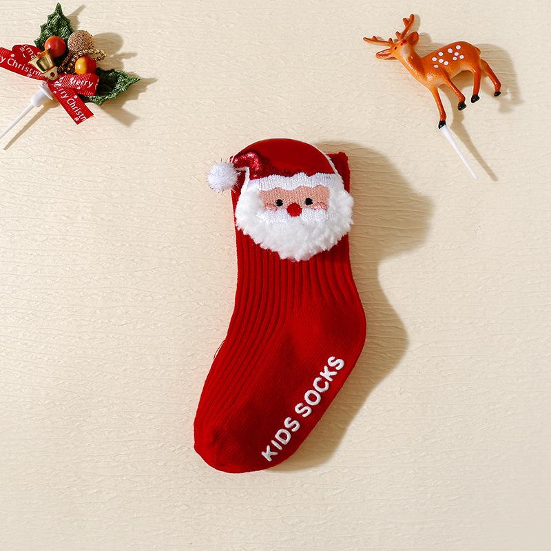 Christmas Baby Non-slip Floor Socks Cartoon Children's Medium Tube Baby New Year's INS Socks