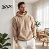 Men Thermal Sweatshirt Plush Hoodie Teddy Fleece Pullover with Kangaroo Pocket Loose Winter Cold Weather Clothing Fit Fuzzy Warm Jumper for