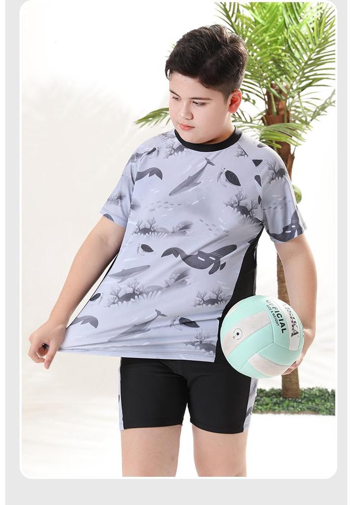 Boys' Two-Piece Summer Swimsuit - Sporty Style for Kids & Teens