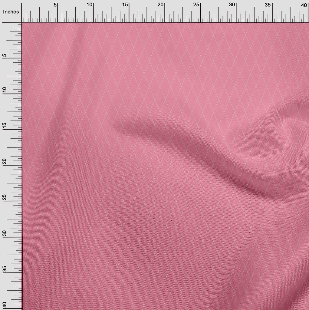 oneOone Cotton Flex Medium Pink Fabric Argyle Check Craft Projects Decor Fabric Printed By The Yard 40 Inch