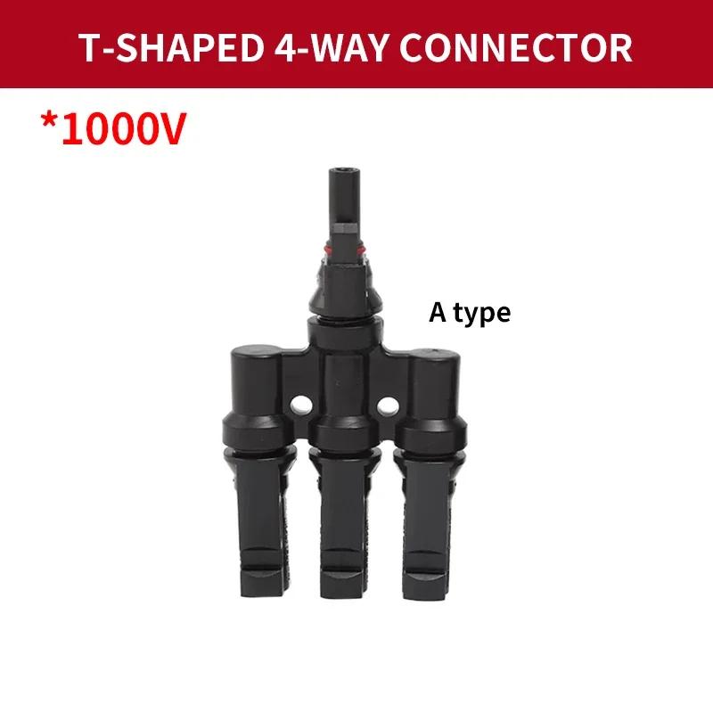 1/5/20/100 Pcs Photovoltaic Solar T Connector T-Type 2/3/4/5 Branch Male And Female Battery Module Panel PV Plug wire