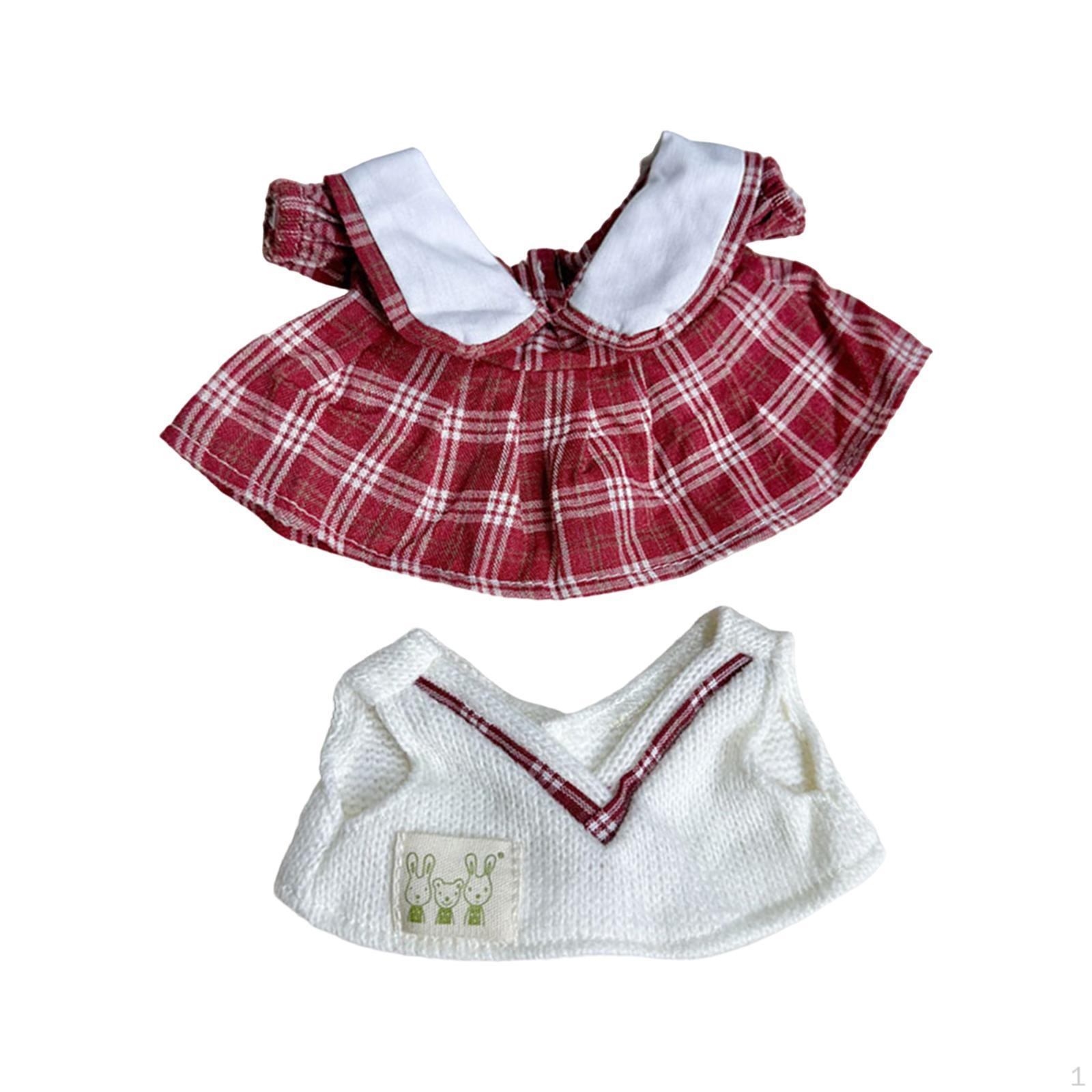 

20 см плюшевая кукольная одежда, стильная, плюшевые аксессуары, фотореквизит платье и свитер жилет своими руками красный