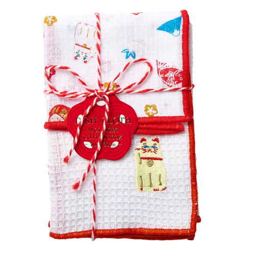 

Rep Engimono Dishcloths (2-Pack), Red, Stylish, Cute, Simple, and Easy to Use. A perfect gift for Mother s Day, Respect for the Aged Day, or any occas