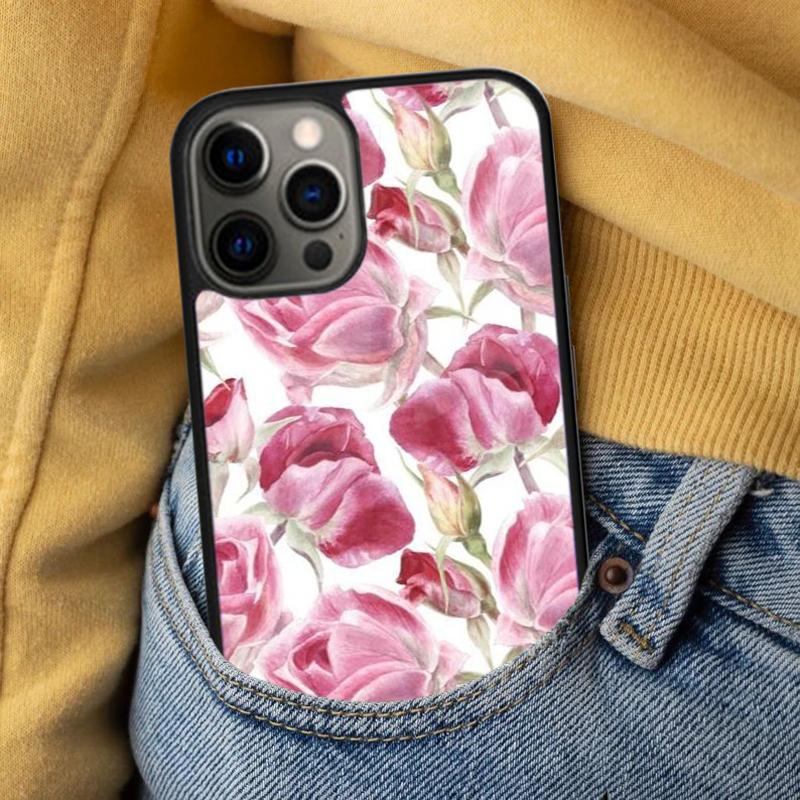 Floral Chic Roses Tulips Garden Soft Phone Case for iPhone 17 Air 16e Pro max 15 Pro 13 14 Plus 11 12 MagSafe Magnetic Coque
