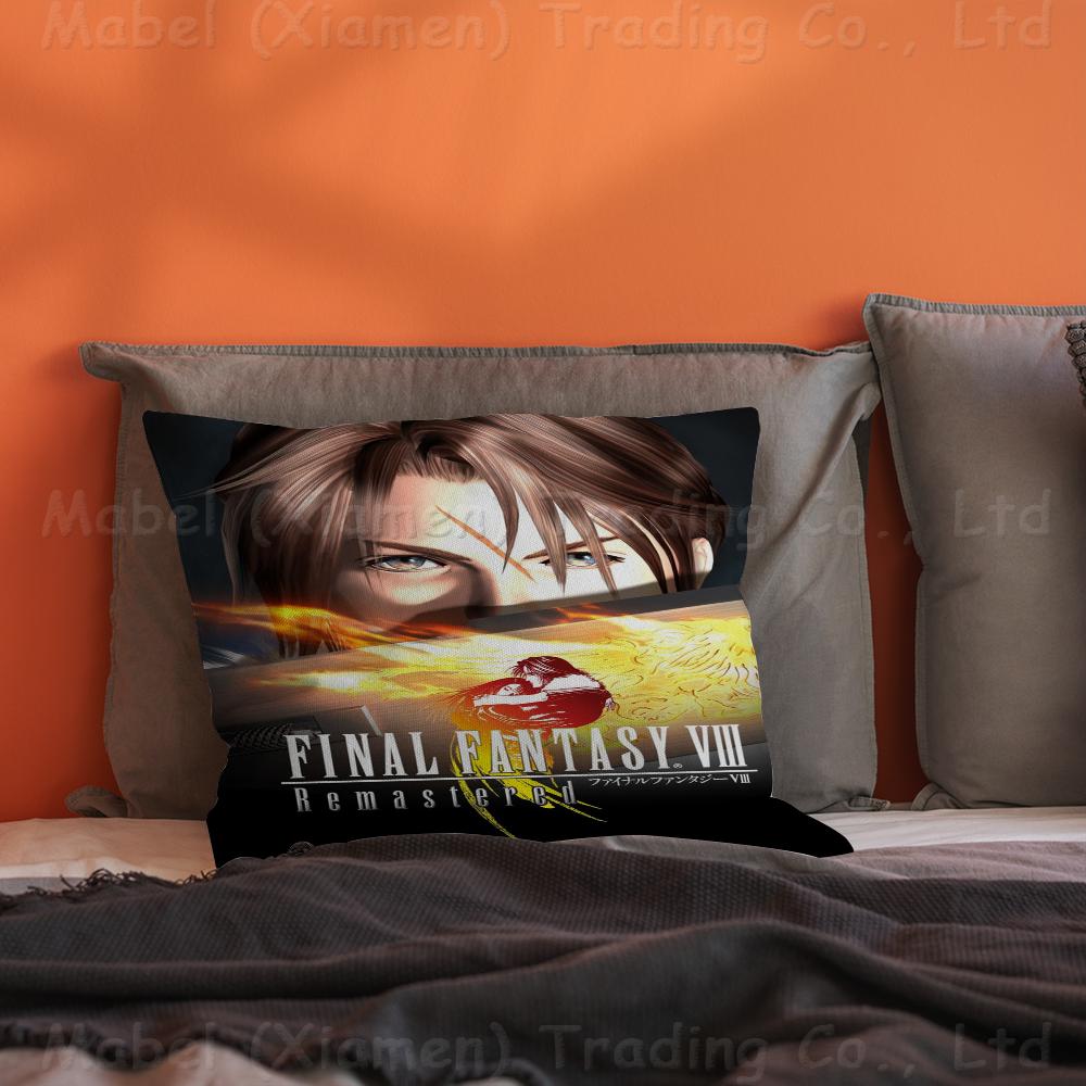 F-Final-F-Fantasy  Pillow Covers Cartoon Sofa Decorative Home Double-sided Printing Short Plush Cute Cushion Cover