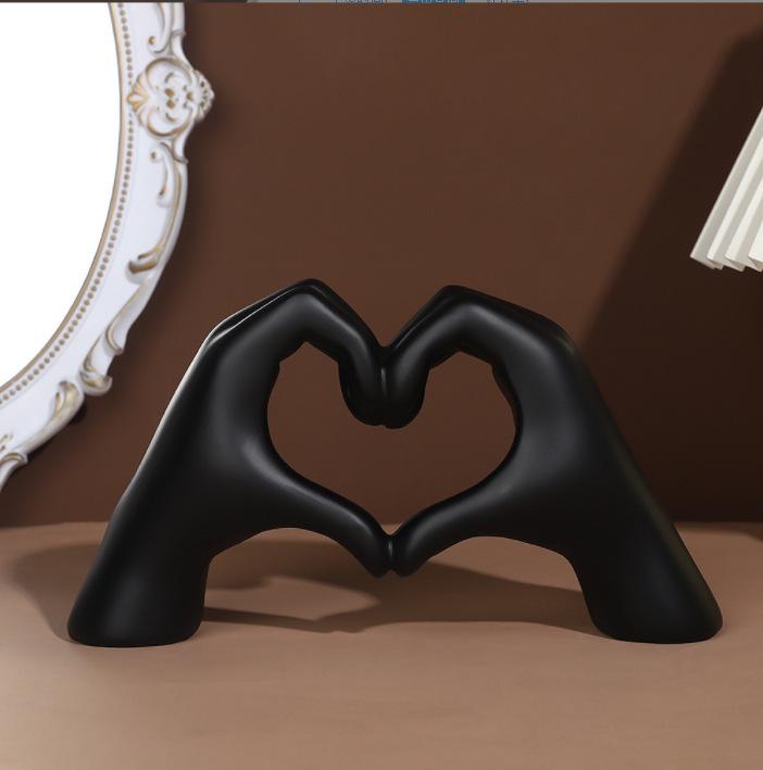 Heart-In-Hand Resin Ornament: Bedroom & Desktop Decor Gift