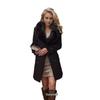 European and American Women's Autumn/Winter Korean Style Wool Coat with Big Fur Collar and Double-Breasted Casual Jacket.