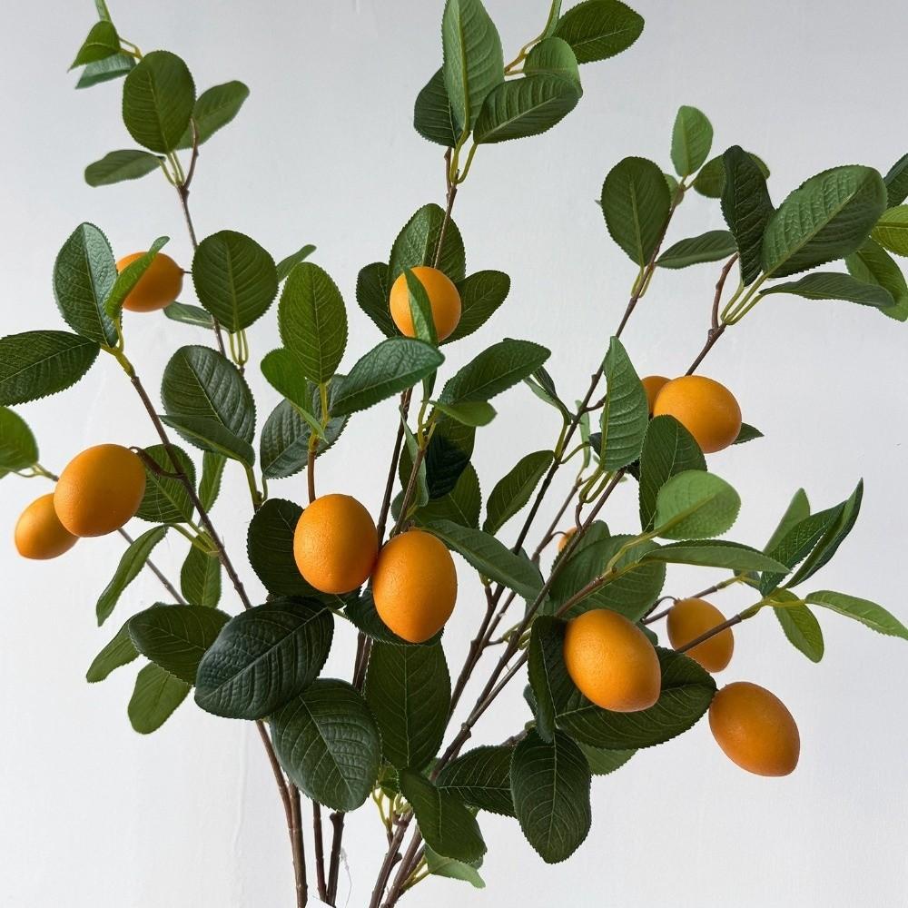 Real Touch 3 Forked Lemon Branches Realistic Artificial Plant Artificial Lemon Branches Home Decor