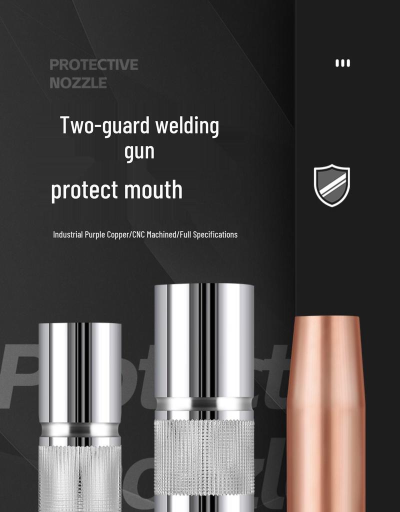MIG Welding Accessory Set: Gas Shielded Gun, 350 Nozzle, 200 Sleeve, 500A Copper Conductive Tip.