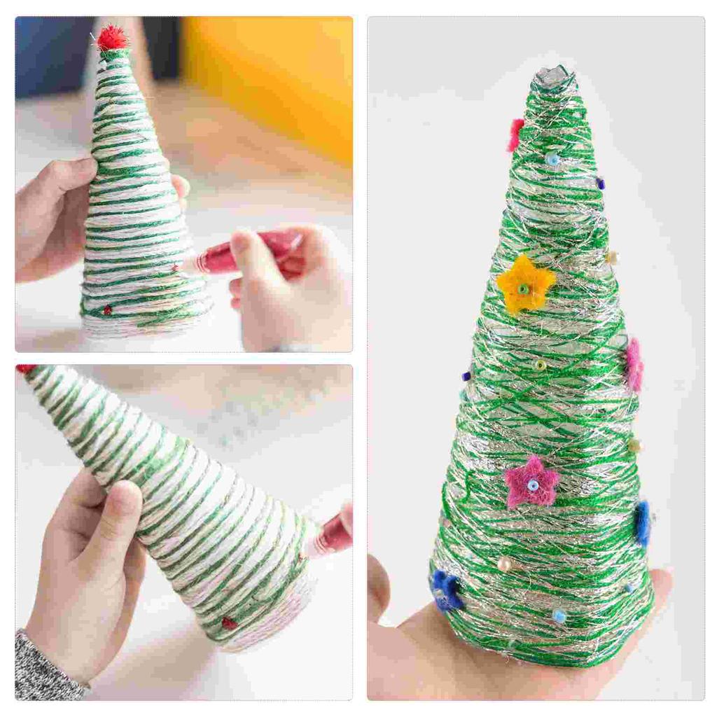 2 PCS Foam Cone Christmas and Crafts for Kids Themed Party Ornament DIY Decorations Children Supplies Shaped Polystyrene