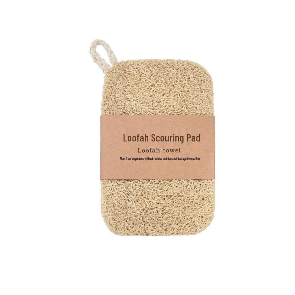 Natural Loofah Dishwashing Pad: Thick, Oil-Absorbing Sponge & Scouring Brush for Kitchen Cleaning
