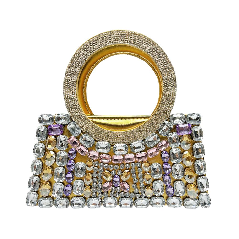 Fashionable Dinner Bag for Ladies, Full-diamond Crossbody Bag for Women, Light Luxury and Elegant Chain Bag