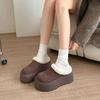 Super Fire Thick-soled Bag Head Fluffy Half Slippers Women's New Autumn and Winter Outer Wear Height-increasing Lazy Shoes Velvet Cotton Shoes