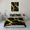 3Pcs Lightning Thunder Pattern Bedding Set Soft Duvet Cover + 2 Pillowcases Modern Techno Style Bedroom Decor Gift for Family