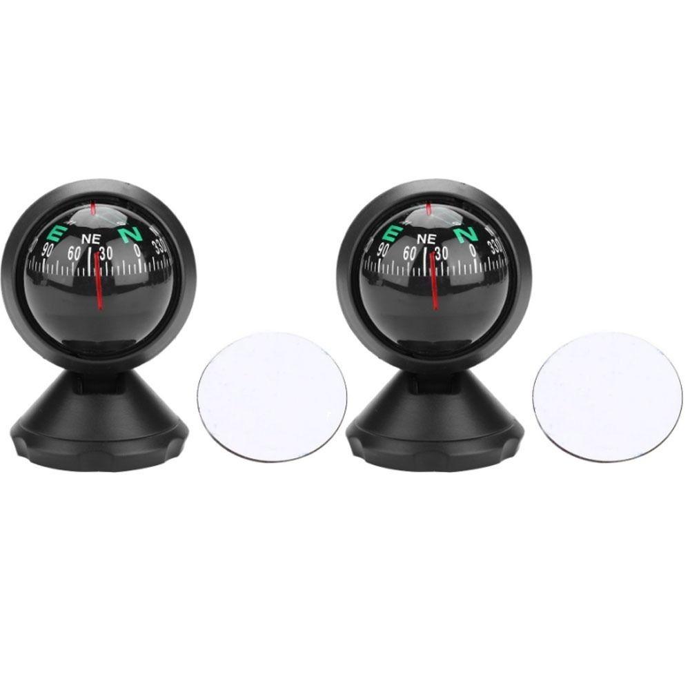 

2 Pcs Clear Readings Car Compass Ball ABS Dash Mount Compass Boat Navigation чёрный
