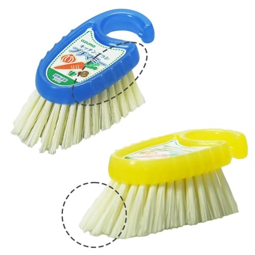 Azuma TK Kitchen Brush Clear, 2-Color Set, 12.5 X 7.5 X 5 Cm, Yellow and Blue, Easy-to-Use Palm-Sized