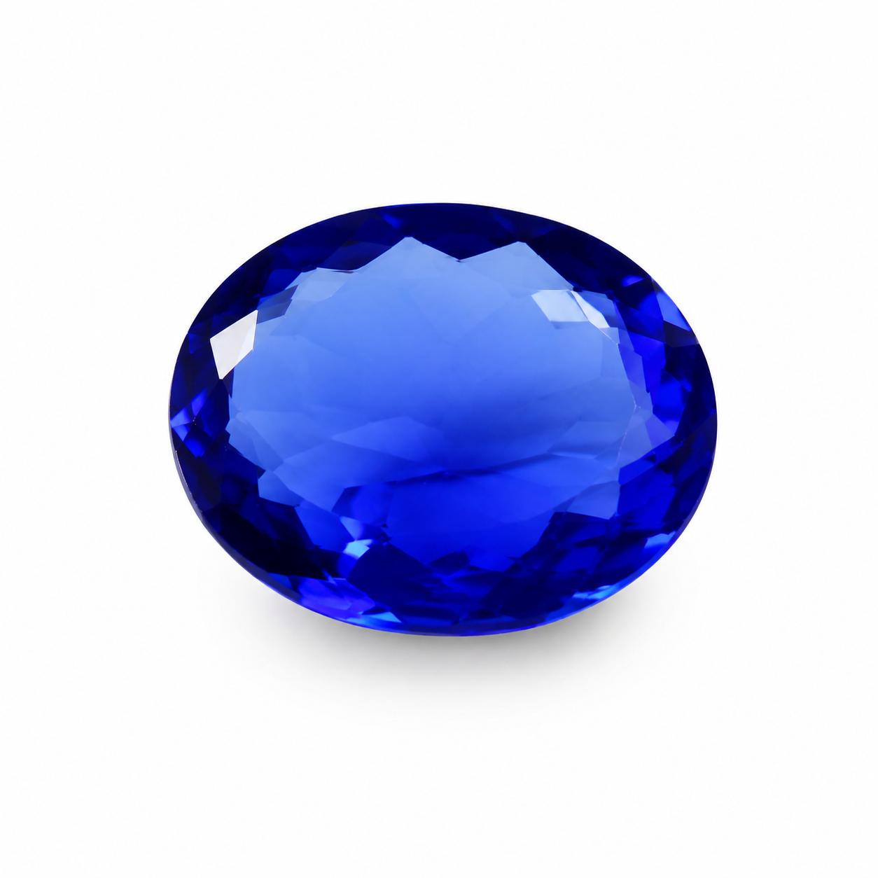 

Lab Created Blue Tanzanite Oval Shape 85.23 Ct CERTIFIED Loose Gemstone 33.6 mm Approx. синій